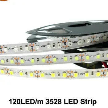 LED šviesos juostelės juosta 3528 5M 300LED Ne-vandeniui atsparus Aukštos Kokybės Lanksčios LED Juostelės Žibintai su 12V 2A Power Adapter Tiekimo