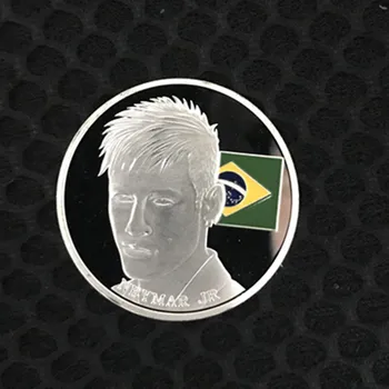 2 vnt m. Futbolo Žaidimų žvaigždė monetų Neymar paauksuoto sidabro ženklelį 40 mm futbolo sporto suvenyrų dekoravimas monetos