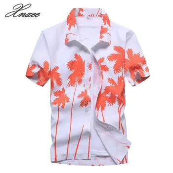 Xnxee Vyrų Vasaros Havajų Marškinėliai Spausdinami Mados Šviesos Paplūdimys Marškinėliai trumpomis Rankovėmis Kvėpuojantis Plius Dydis 5XL Havajų Marškinėliai