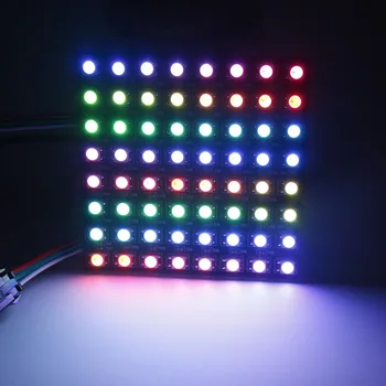 LED Pikselių DC5V WS2812B WS2812 Skaitmeninis Lanksti LED Panel Atskirai Adresuojamo 5050 RGB Svajonė Spalvų Led Modulis 64Pixels JQ