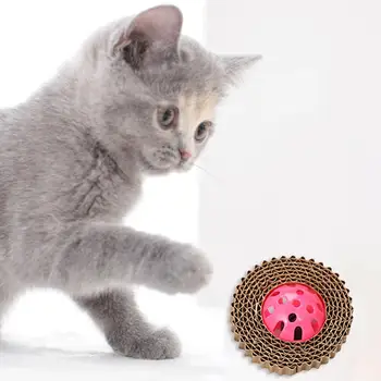 Juokingas Naminių Kačių Nulio Valdybos Katė Žaislas Gofruotas Popierius Katės Letena Lenta Su Plastiko Bell Ball Didmeninės