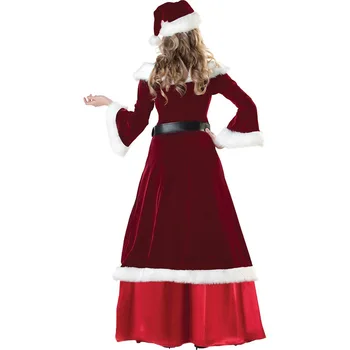 Deluxe Suaugusių Moterų Kalėdų Cosplay Kostiumų Santa Claus Vienodas Fancy Dress Santa Drabužius Šalis, Seksualus Kalėdų Dress Lady