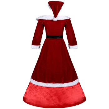 Deluxe Suaugusių Moterų Kalėdų Cosplay Kostiumų Santa Claus Vienodas Fancy Dress Santa Drabužius Šalis, Seksualus Kalėdų Dress Lady