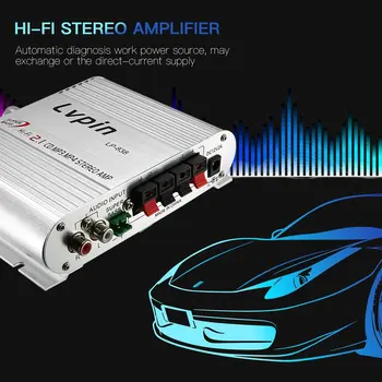 Audio Stereo Bass Garsiakalbis, STIPRINTUVAS, CD MP3 Radijas Car Auto Motor Valtis Namuose Mini Hifi Skiedra 12V 20W Lengvas Aliuminio 2 (2.0)