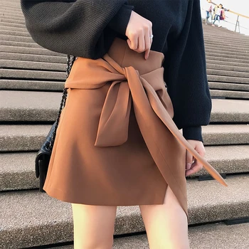 2018 m. rudenį naujų lengvųjų virti temperamentas aukštos juosmens, kojų ilgis dizaino prasme nėrinių sijonas Honkongo skonio sijonas