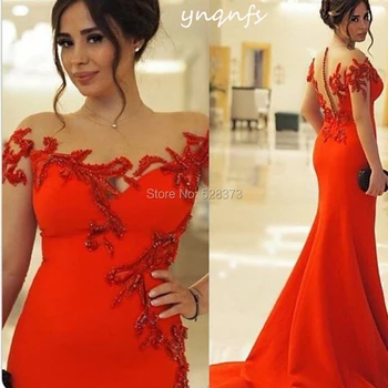 YNQNFS ED261 Raudona Suknelė Abendkleider Chalatas de Soiree Skaidrus Backless Bridesmaid Dresses Undinė Šalis Oficialią Vestidos 2019
