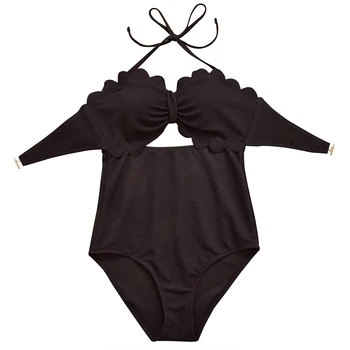 Vientisas maudymosi kostiumėlis moterų Masės bikini 2019 naujas juodas seksualus push aukštos liemenėlė backless ponios vientisas vasaros paplūdimio maudymosi kostiumėlį
