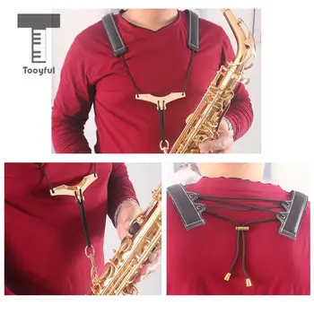 Tooyful Universalus Saksofonas Pečių, Kaklo Dirželis Reguliuojamas Sax Diržas Diržas Saksofonininkas Etape Priedą 