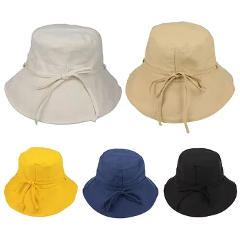 Moterims Saulės Skrybėlę Kibirą UV Apsauga Vasaros, Sulankstomas Kietas Visos Rungtynės Atsitiktinis Kasdien Aksesuarai, Platus Kraštų Lauko Raišteliu